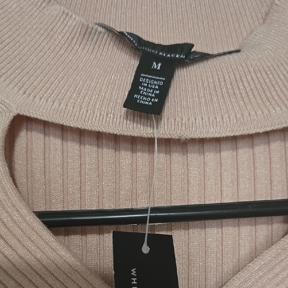 White House Black Market Pink V-Neck Sweater